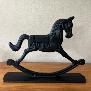 VINTAGE Cast Iron Rocking Horse Doorstop